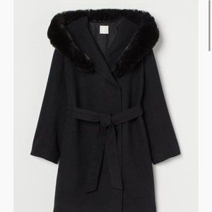 Black Coat with Optional Fur